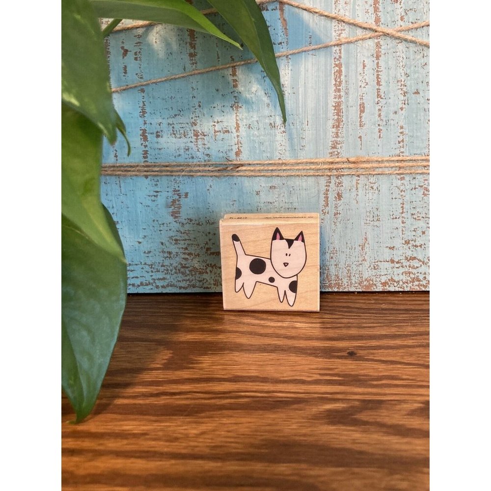 Kitty Cat Rubber Stamp Color  Inkadinkadoo